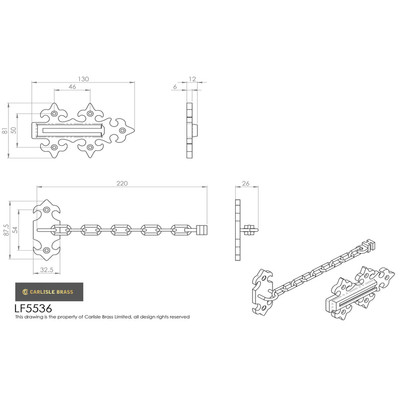 Carlisle Brass - Door Chain - Black Antique - LF5536 - Choice Handles