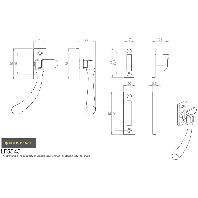 Carlisle Brass - Bulb End Casement Fastener - Black Antique - LF5545 - Choice Handles