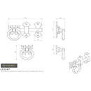 Carlisle Brass - 6 Ring Handle Gate Latch - Black Antique - LF5547 - Choice Handles