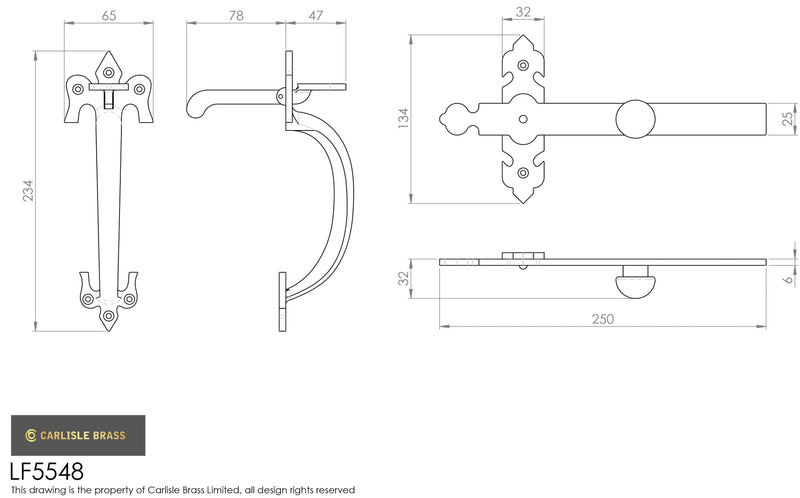 Carlisle Brass - 8 Suffolk Latch - Black Antique - LF5548