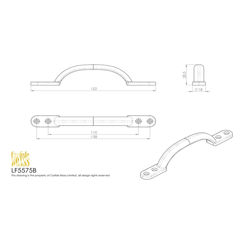 Carlisle Brass - 6 Hotbed Handle 152mm - Black Antique - LF5575B - Choice Handles