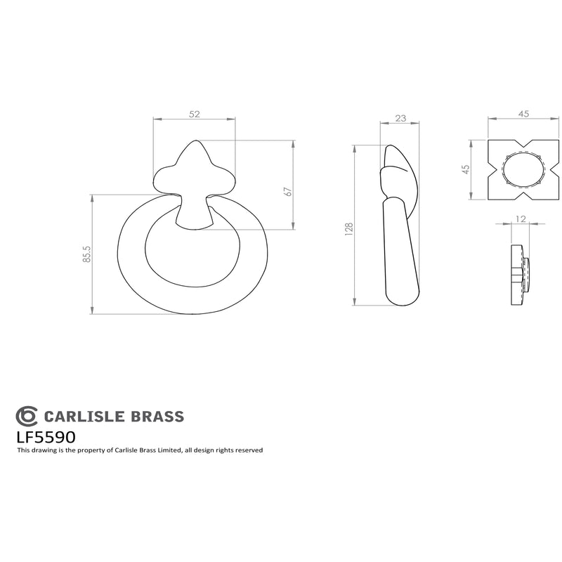Carlisle Brass - Ring Door Knocker - Black Antique - LF5590 - Choice Handles