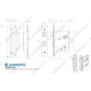 Eurospec - Easi T 5 Lever BS Sashlock 76mm - PVD - LSB5530PVD - Choice Handles