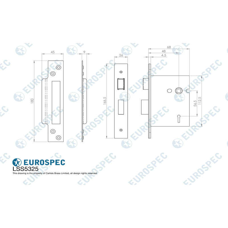 Eurospec - 5 Lever Sashlock 64mm - Satin Stainless Steel - LSS5525SSS - Choice Handles