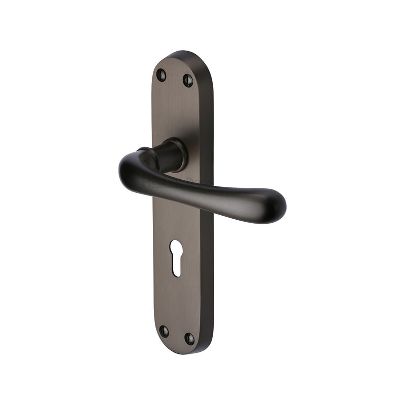 Heritage Brass Door Handle Lever Lock Luna Design Matt Bronze finish - LUN5300-MB - Choice Handles