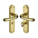 Heritage Brass Door Handle for Bathroom Luna Design Polished Brass finish - LUN5330-PB - Choice Handles