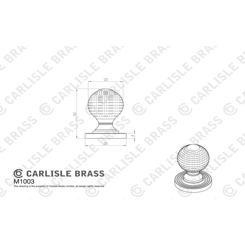 Carlisle Brass - Queen Anne Knob 23mm - Polished Chrome - M1003CP - Choice Handles