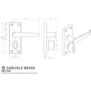 Carlisle Brass - Victorian Lever on Privacy Backplate - Satin Chrome - M31WCSC - Choice Handles