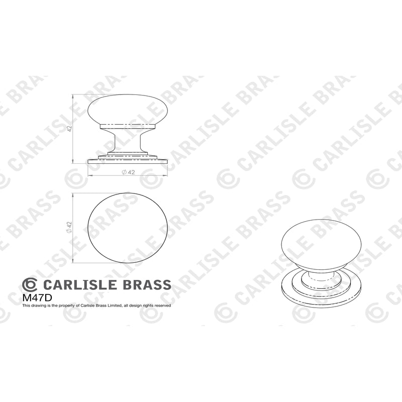 Carlisle Brass - Victorian Cupboard Knob 42mm - Antique Brass - M47DAB - Choice Handles