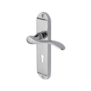 Heritage Brass Door Handle Lever Lock Maya Design Polished Chrome finish - MAY7600-PC - Choice Handles