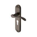 Heritage Brass Door Handle for Euro Profile Plate Maya Design Matt Bronze finish - MAY7648-MB - Choice Handles