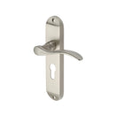 Heritage Brass Door Handle for Euro Profile Plate Maya Design Satin Nickel finish - MAY7648-SN - Choice Handles