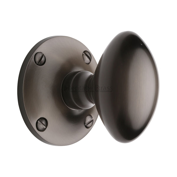 Heritage Brass Mortice Knob on Rose Mayfair Design Matt Bronze finish - MAY960-MB - Choice Handles