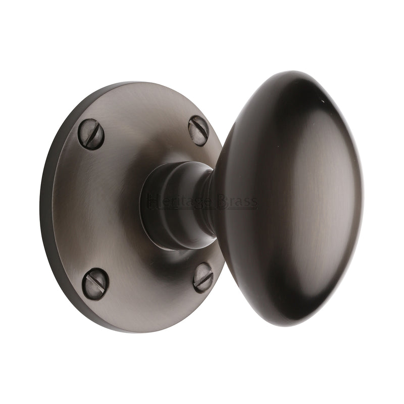 Heritage Brass Mortice Knob on Rose Mayfair Design Matt Bronze finish - MAY960-MB - Choice Handles