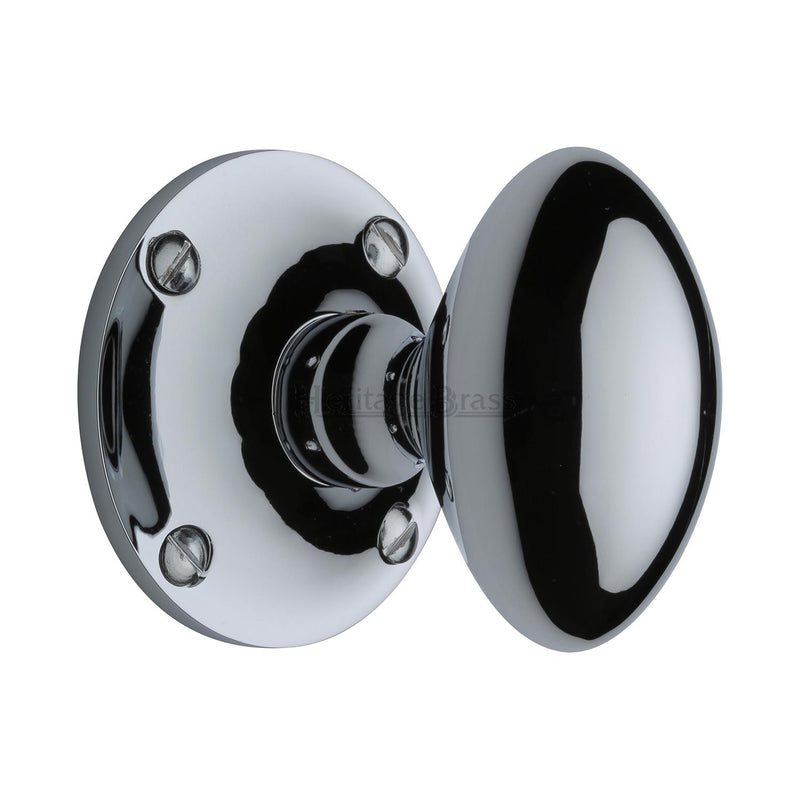 Heritage Brass Mortice Knob on Rose Mayfair Design Polished Chrome finish - MAY960-PC - Choice Handles