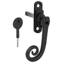 Prima - Monkey Tail Window Espagnolette Handles Left 110mm x 40mm - Matt Black - MB2028/LH