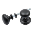 Prima - Mushroom Rim Door Knob - Matt Black - MB437