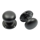 Prima - Mushroom Mortice Door Knob - Matt Black - MB92B