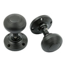 Prima - Queen Ann Reeded Mortice Door Knob - Matt Black - MB96