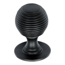 Prima - Reeded Cabinet Cupboard Knob - Matt Black - MB974
