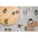 Mediterranean Key Escutcheons on Round Rose - Satin Chrome/Polished Chrome - MESCKSCPC - Choice Handles