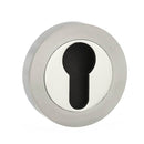 STATUS Euro Escutcheons on Round Rose - Satin Nickel/Nickel Plate - S3ESCERSNNP - Choice Handles