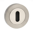 STATUS Key Escutcheons on Round Rose - Satin Nickel/Nickel Plate - S3ESCKRSNNP - Choice Handles