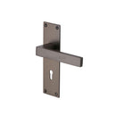 Heritage Brass Door Handle Lever Lock Metro Design Matt Bronze finish - MET4900-MB - Choice Handles