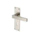 Heritage Brass Door Handle Lever Lock Metro Design Satin Nickel finish
 - MET4900-SN - Choice Handles