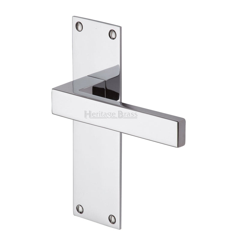 Heritage Brass Door Handle Lever Latch Metro Design Polished Chrome finish - MET4910-PC - Choice Handles