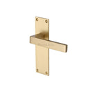 Heritage Brass Door Handle Lever Latch Metro Design Satin Brass finish - MET4910-SB - Choice Handles