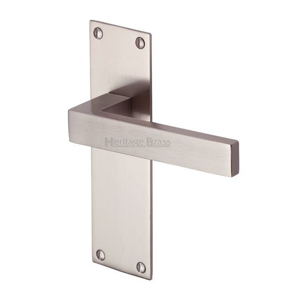 Heritage Brass Door Handle Lever Latch Metro Design Satin Nickel finish - MET4910-SN - Choice Handles