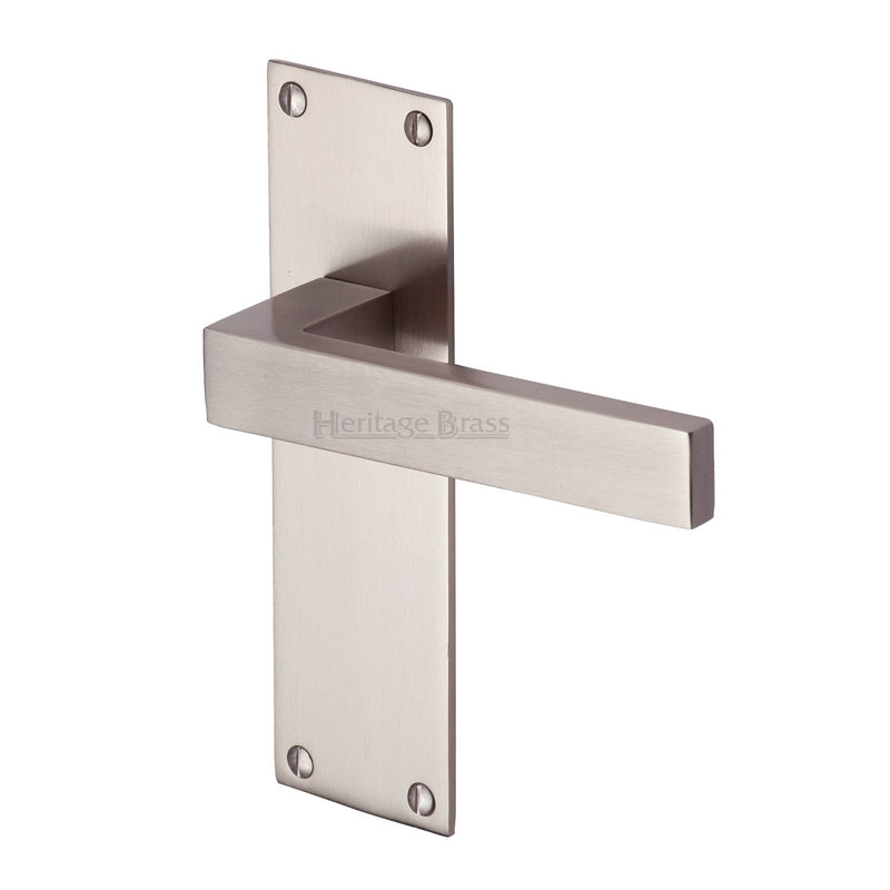 Heritage Brass Door Handle Lever Latch Metro Design Satin Nickel finish - MET4910-SN - Choice Handles