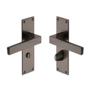 Heritage Brass Door Handle for Bathroom Metro Design Matt Bronze finish - MET4930-MB - Choice Handles