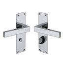Heritage Brass Door Handle for Bathroom Metro Design Polished Chrome finish - MET4930-PC - Choice Handles