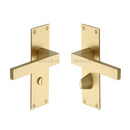 Heritage Brass Door Handle for Bathroom Metro Design Satin Brass finish - MET4930-SB - Choice Handles