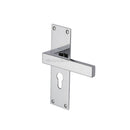 Heritage Brass Door Handle for Euro Profile Plate Metro Design Polished Chrome finish - MET4948-PC - Choice Handles