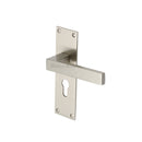 Heritage Brass Door Handle for Euro Profile Plate Metro Design Satin Nickel finish - MET4948-SN - Choice Handles