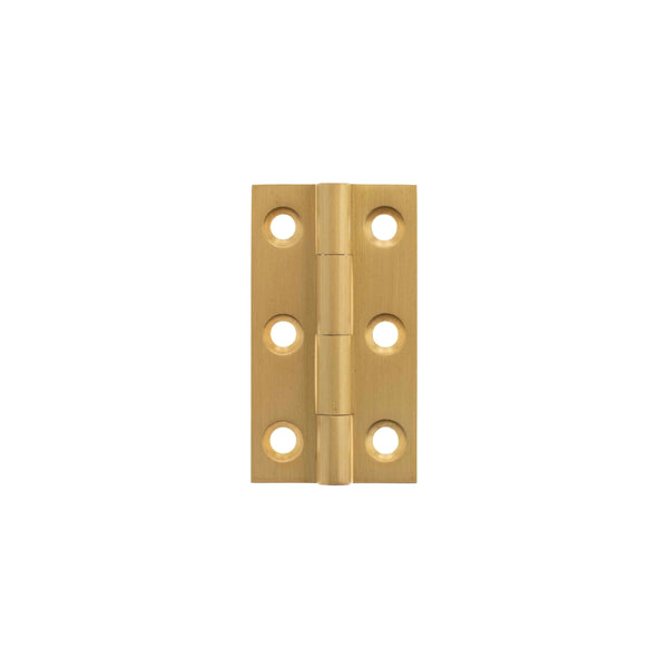 Millhouse Brass Cabinet Butt Hinges 50mm x 28mm x 2mm - Satin Brass - MHBH50SB - Choice Handles