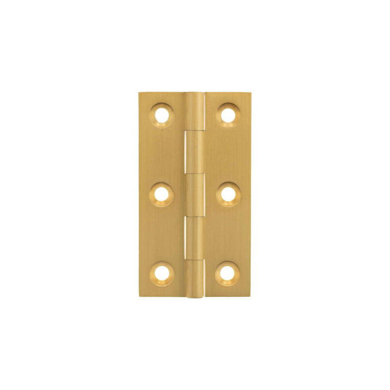 Millhouse Brass Cabinet Butt Hinges 64mm x 35mm x 2mm - Satin Brass - MHBH64SB - Choice Handles