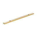 Millhouse Brass Long Narrow Cabinet Handle Backplate 128mm - Satin Brass - MHCBN128SB - Choice Handles