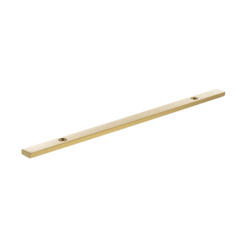 Millhouse Brass Long Narrow Cabinet Handle Backplate 160mm - Satin Brass - MHCBN160SB - Choice Handles