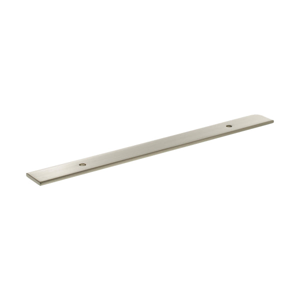 Millhouse Brass Long Wide Cabinet Handle Backplate 128mm - Satin Nickel - MHCBW128SN
