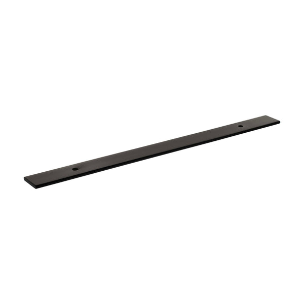 Millhouse Brass Long Wide Cabinet Handle Backplate 160mm - Matt Black - MHCBW160MB
