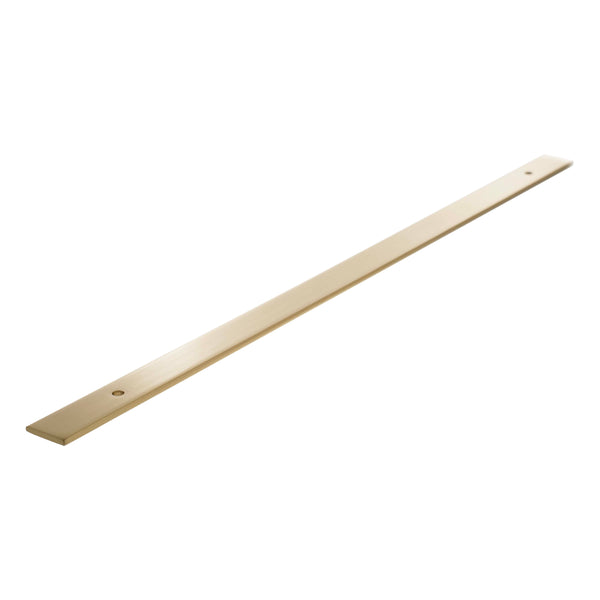Millhouse Brass Long Wide Cabinet Handle Backplate 320mm - Satin Brass - MHCBW320SB