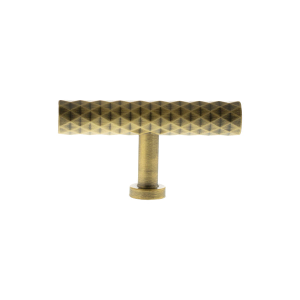 Millhouse Brass Chrysler Diamond T-Bar Cabinet Knob Handle - Antique Brass - MHCD1675AB - Choice Handles