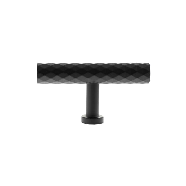 Millhouse Brass Chrysler Diamond T-Bar Cabinet Knob Handle - Matt Black - MHCD1675MB - Choice Handles