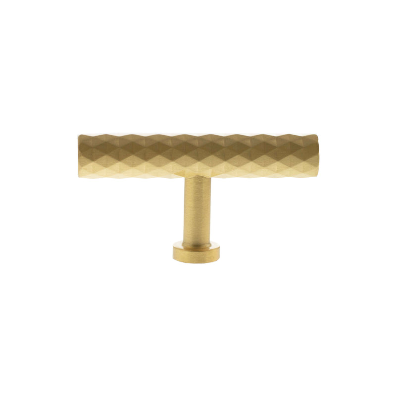 Millhouse Brass Chrysler Diamond T-Bar Cabinet Knob Handle - Satin Brass - MHCD1675SB - Choice Handles