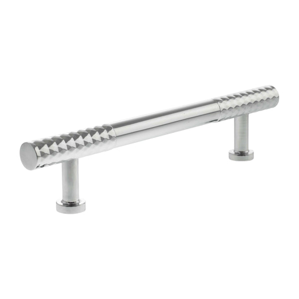 Millhouse Brass Chrysler Diamond T-Bar Cabinet Pull Handle 128mm - Polished Chrome - MHCD17128PC