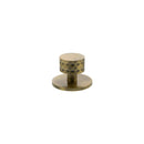 Millhouse Brass Chrysler Diamond Round Cabinet Knob Handle on Backplate - Antique Brass - MHCDB1530AB - Choice Handles